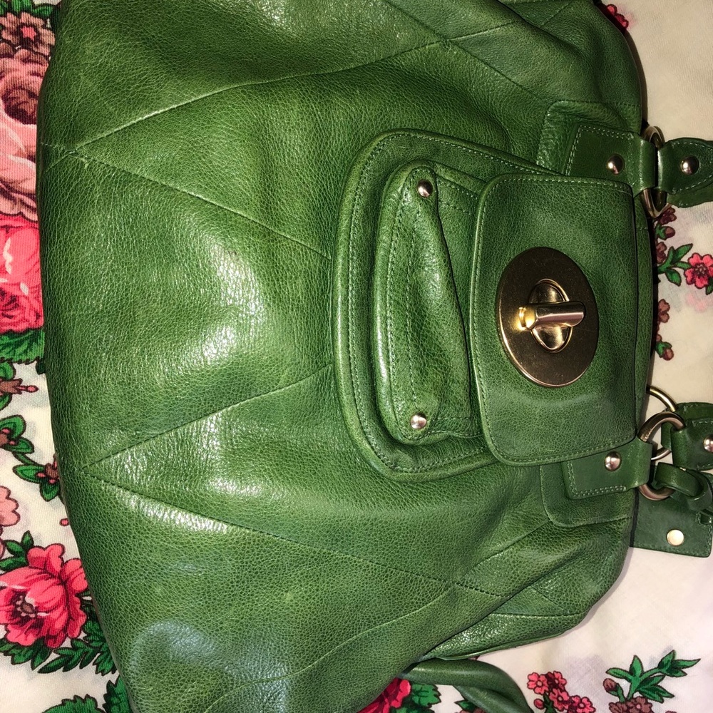 Coach Kira Green Leather Purse Satchel Bag 13930